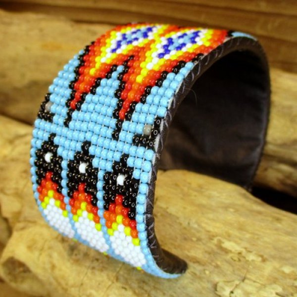 画像5: ナバホ族：ビーズワーク カフブレスレット (5)