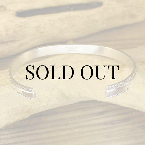 画像4: ナバホ族:Bruce Morgan チゼルワーク シルバー カフブレスレット (4)