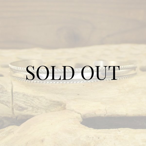 画像9: ナバホ族:Bruce Morgan チゼルワーク シルバー カフブレスレット (9)