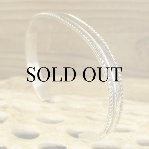 画像6: ナバホ族:Bruce Morgan チゼルワーク シルバー カフブレスレット (6)