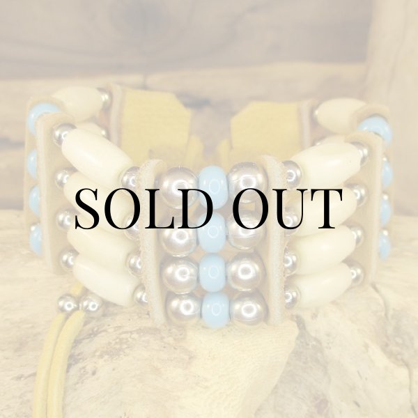 画像2: ナバホ族：Buffalo Bone Bracelet（バッファローボーン ブレスレット） (2)