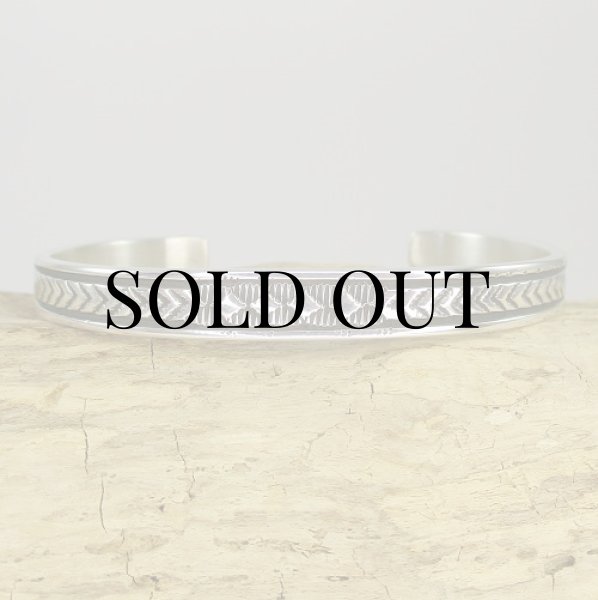 画像9: ナバホ族：Bruce Morgan スタンプワーク シルバー カフブレスレット (9)