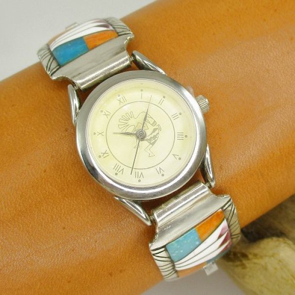 画像2: ズニ族：インレイ ウォッチバンド (2)