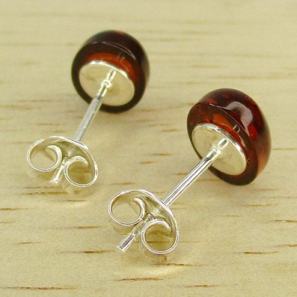 画像2: スターリングシルバー アンバー ピアス (2)