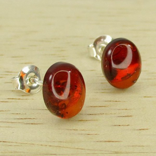 画像3: スターリングシルバー アンバー ピアス (3)