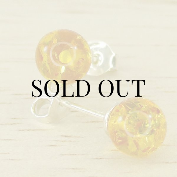 画像4: スターリングシルバー アンバー ピアス (4)