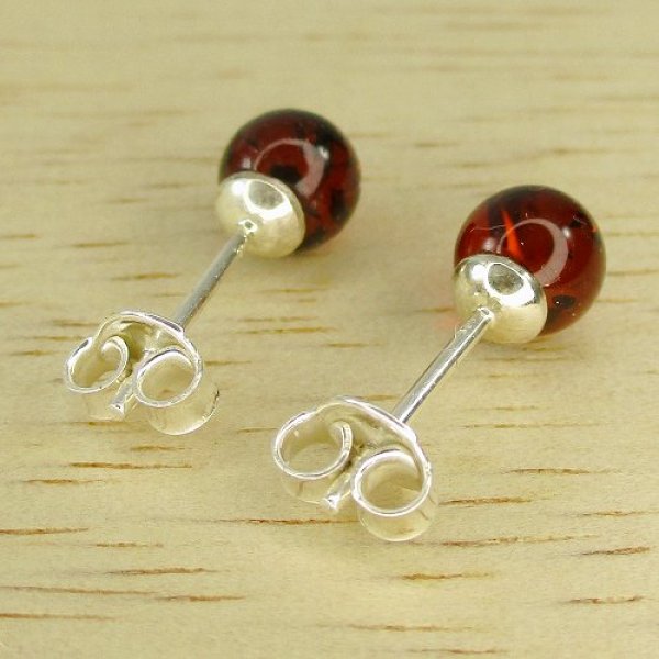 画像2: スターリングシルバー アンバー ピアス (2)