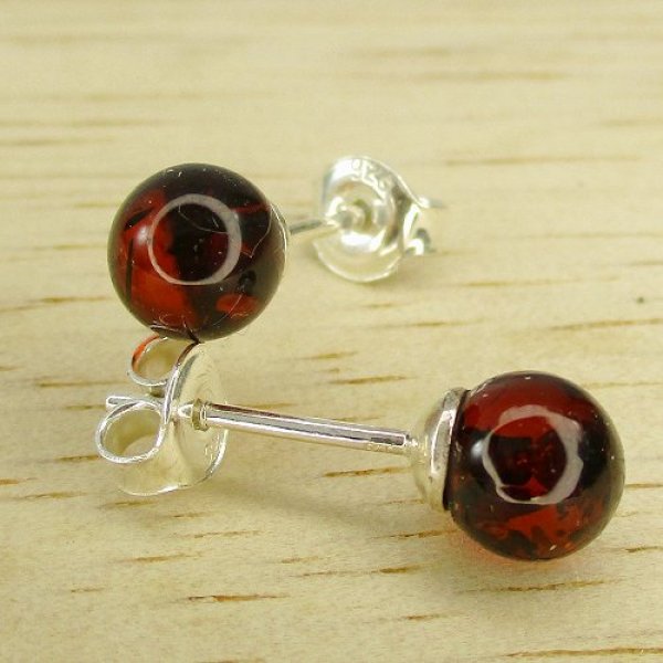 画像4: スターリングシルバー アンバー ピアス (4)
