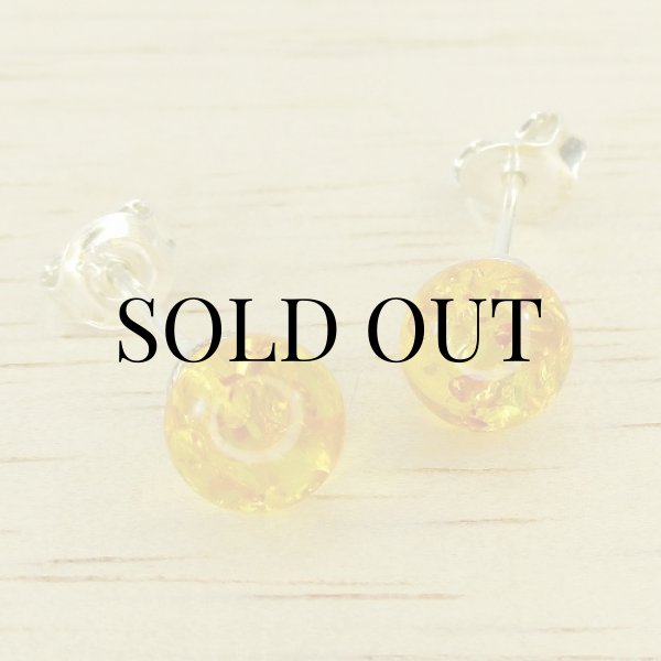 画像3: スターリングシルバー アンバー ピアス (3)