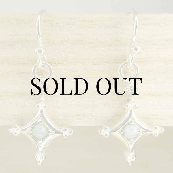 画像2: スターリングシルバー ラリマー ピアス (2)