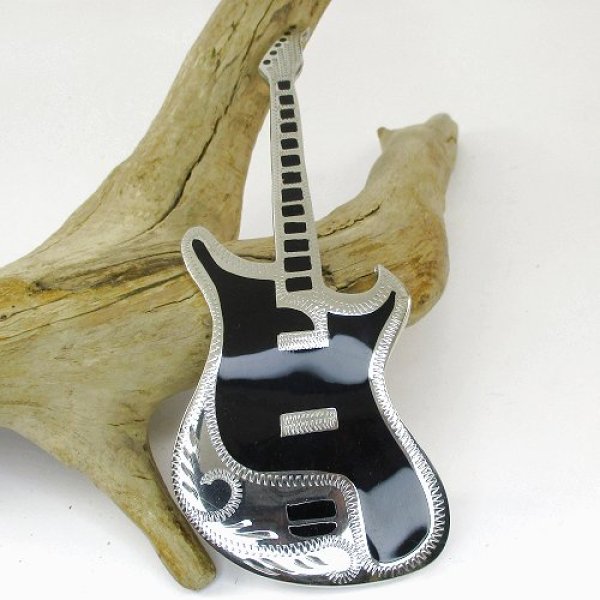 画像9: エレキギター モチーフ バックル (9)