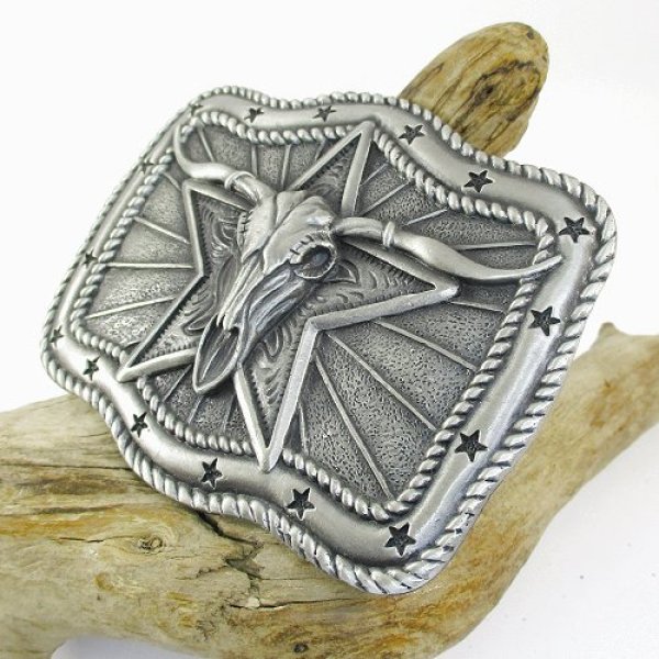 画像3: ロングホーンスカル モチーフ バックル (3)