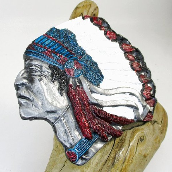 画像2: インディアンチーフモチーフ トロフィーバックル (2)