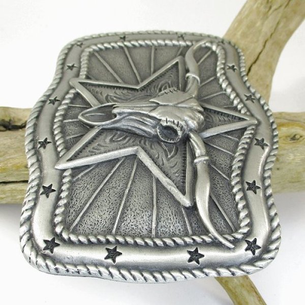 画像6: ロングホーンスカル モチーフ バックル (6)