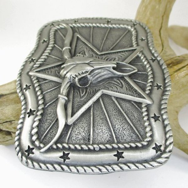 画像5: ロングホーンスカル モチーフ バックル (5)