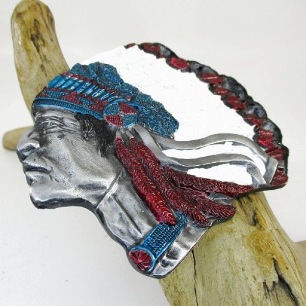 画像7: インディアンチーフモチーフ トロフィーバックル (7)