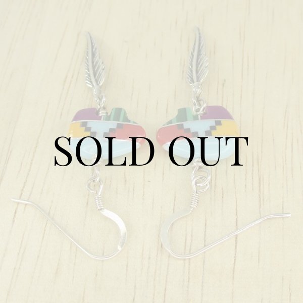 画像3: ナバホ族：ベア＆フェザー ピアス (3)