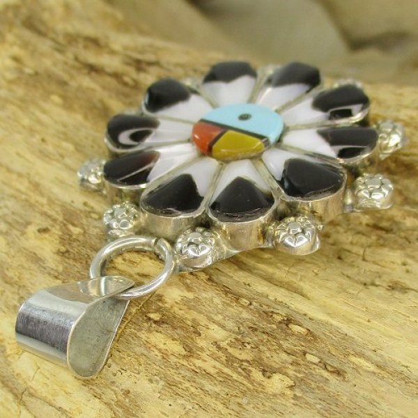 画像5: ズニ族：A N Dewaインレイ サンフェイス デザイン ペンダントトップ (5)