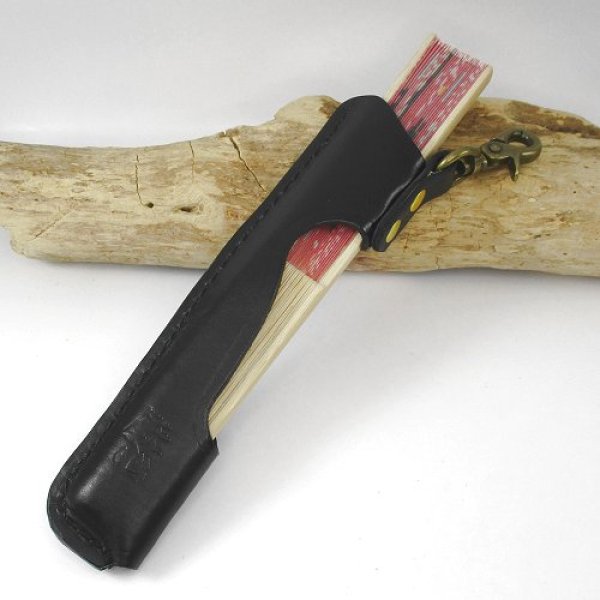 画像2: 和風のレザーアイテム 『扇子ケース』 (2)