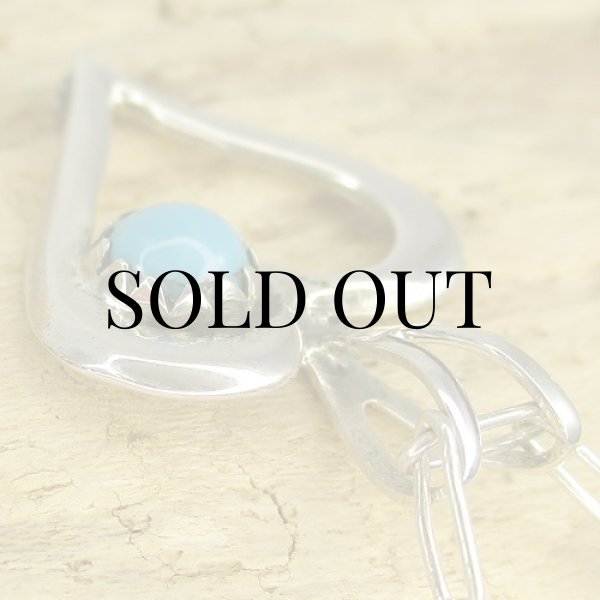 画像6: ナバホ族：ターコイズ付きハート ペンダント (6)