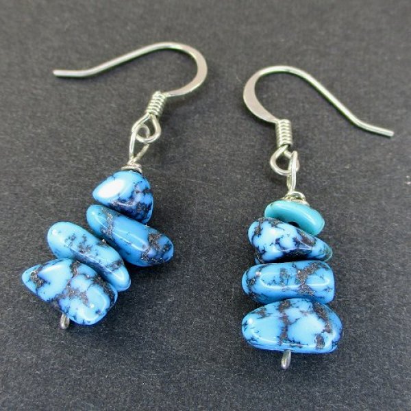 画像2: ナバホ族:ターコイズ ピアス (2)