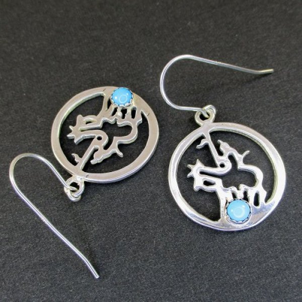 画像3: ナバホ族：ターコイズ ピアス (3)