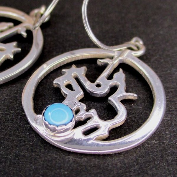 画像7: ナバホ族：ターコイズ ピアス (7)