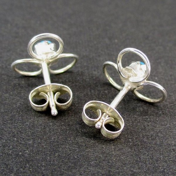 画像3: ナバホ族:トリプルリング ターコイズ付き ピアス (3)