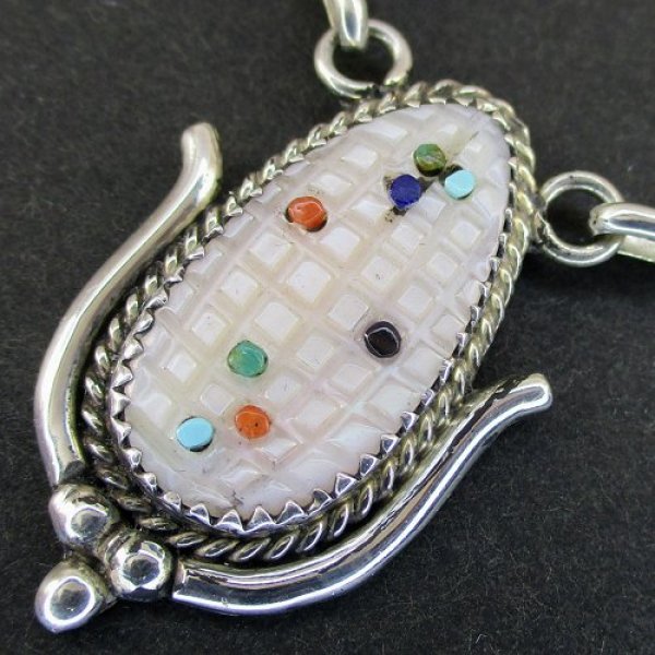 画像6: ズニ族：コーンモチーフ チョーカー（ネックレス） (6)