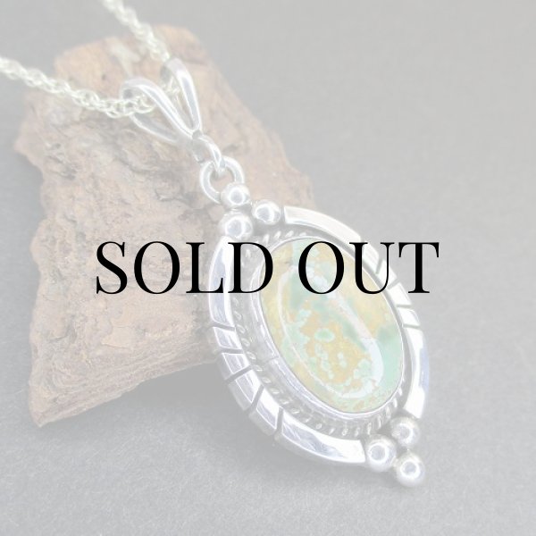 画像3: ナバホ族：Carol Wylie キングスマナッサターコイズ ペンダント (3)