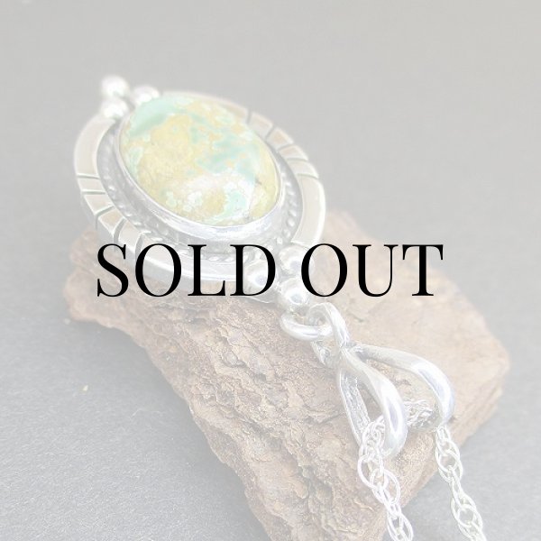 画像6: ナバホ族：Carol Wylie キングスマナッサターコイズ ペンダント (6)