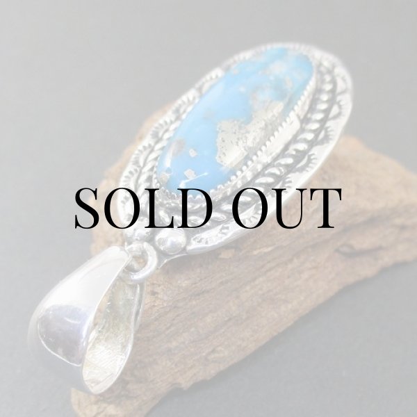 画像5: ナバホ族：キングマン ターコイズ ペンダント (5)