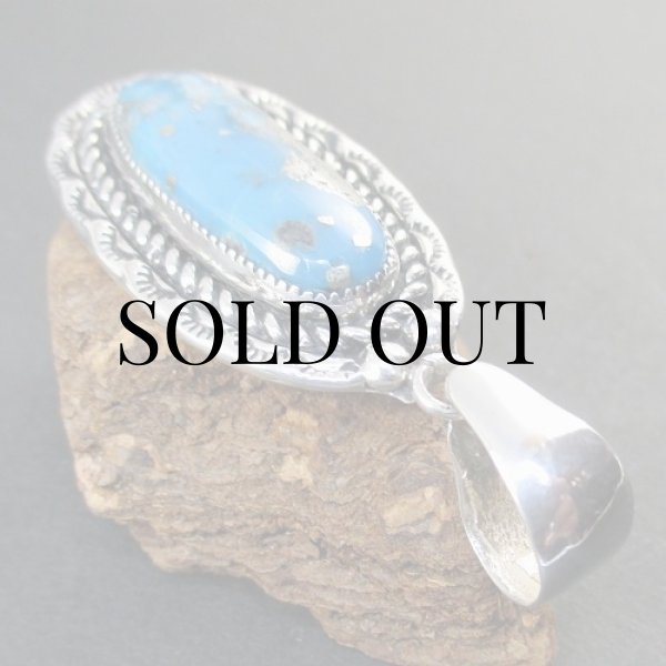 画像6: ナバホ族：キングマン ターコイズ ペンダント (6)