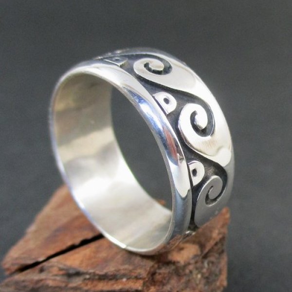 画像5: ホピ族：Shayne Joseph ウエイブ リング 24号 (5)