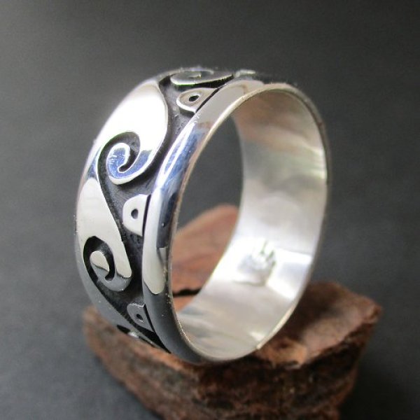 画像4: ホピ族：Shayne Joseph ウエイブ リング 24号 (4)