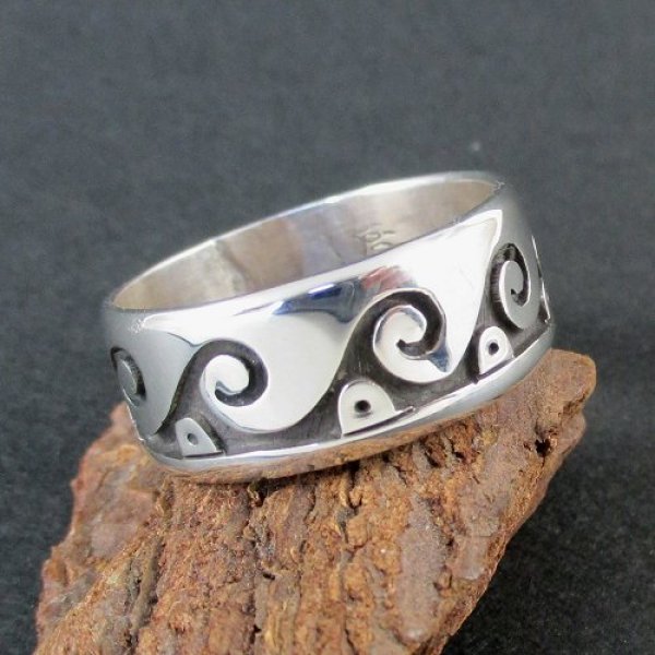 画像3: ホピ族：Shayne Joseph ウエイブ リング 24号 (3)