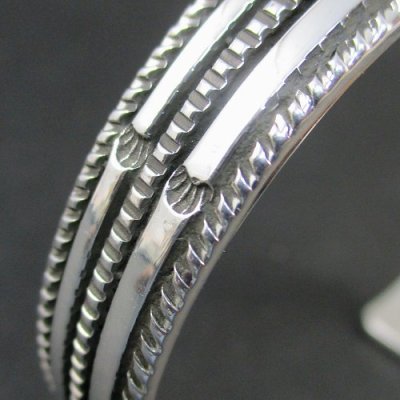 画像3: ナバホ族：Bruce Morgan チゼルワーク シルバー カフブレスレット
