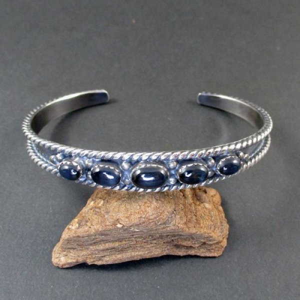 画像2: カルセドニー シルバー カフブレスレット (2)