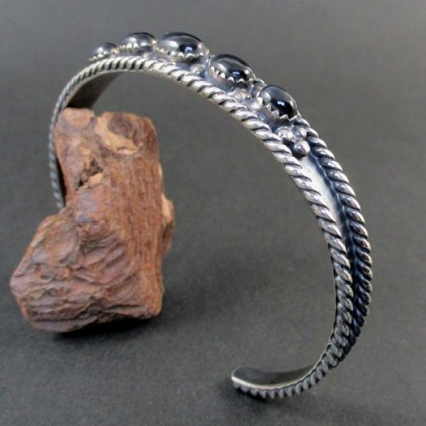 画像6: カルセドニー シルバー カフブレスレット (6)