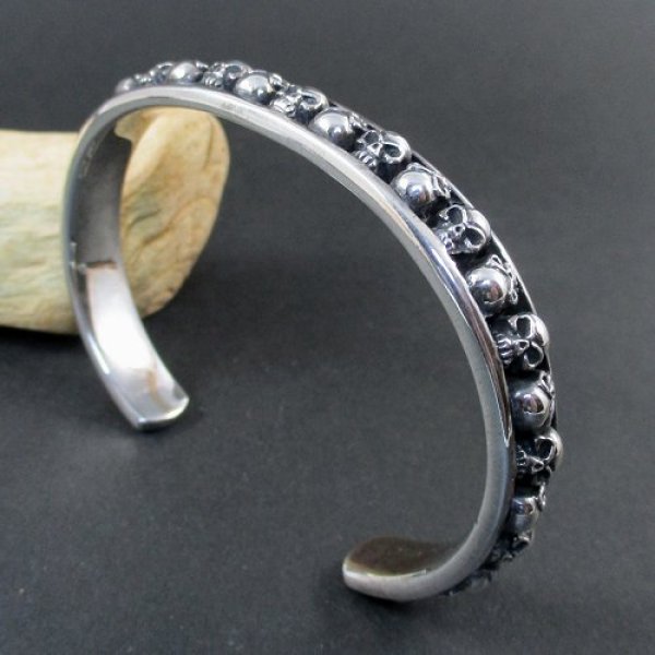 画像6: スカル シルバー カフブレスレット (6)