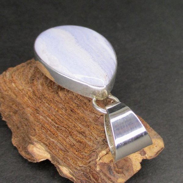 画像5: ナバホ族：E.Willie ブルーカルセドニー ペンダントトップ (5)