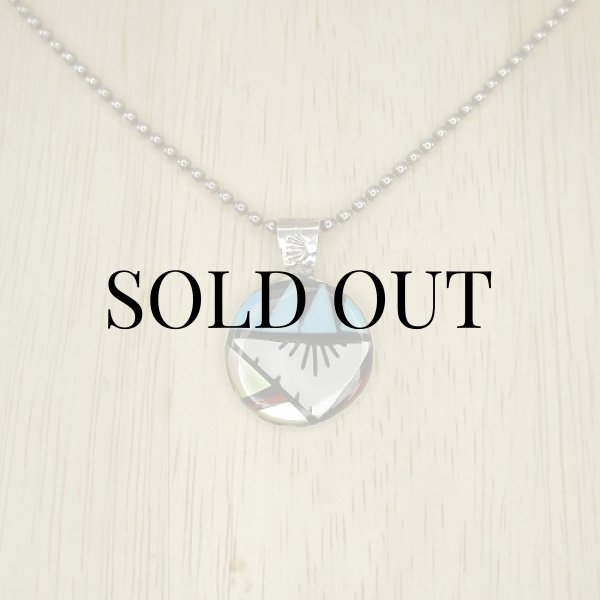 画像9: ズニ族：C.M.Booqua マルチカラー インレイ ペンダントトップ (9)