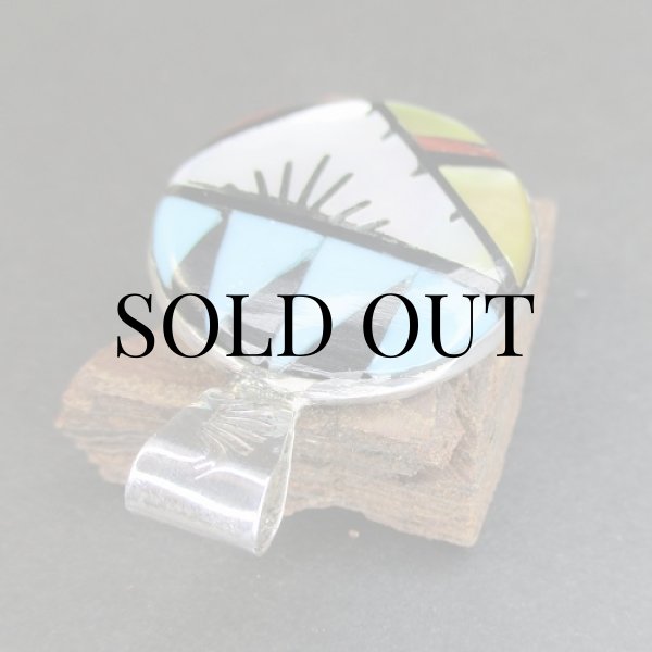 画像6: ズニ族：C.M.Booqua マルチカラー インレイ ペンダントトップ (6)