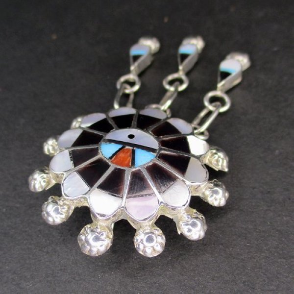 画像6: ズニ族：Abel Soseeahインレイ サンフェイス デザイン ペンダントトップ (6)