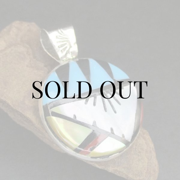 画像3: ズニ族：C.M.Booqua マルチカラー インレイ ペンダントトップ (3)