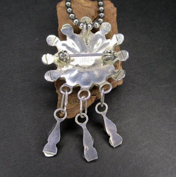 画像4: ズニ族：Abel Soseeahインレイ サンフェイス デザイン ペンダントトップ (4)