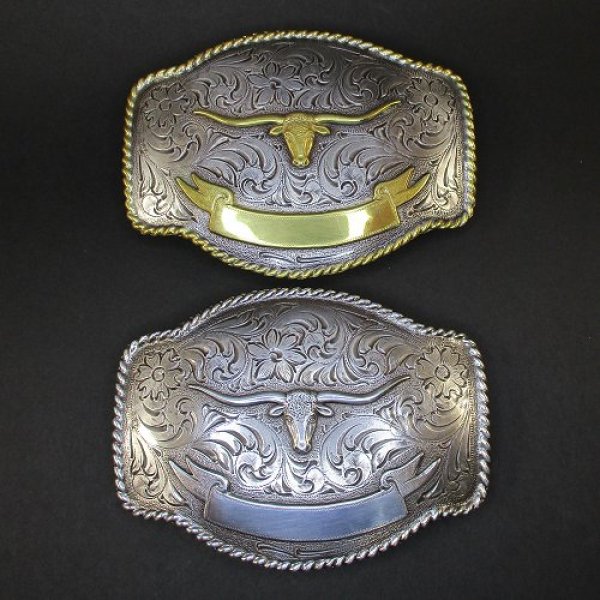 画像5: ロングホーンモチーフ トロフィーバックル (5)