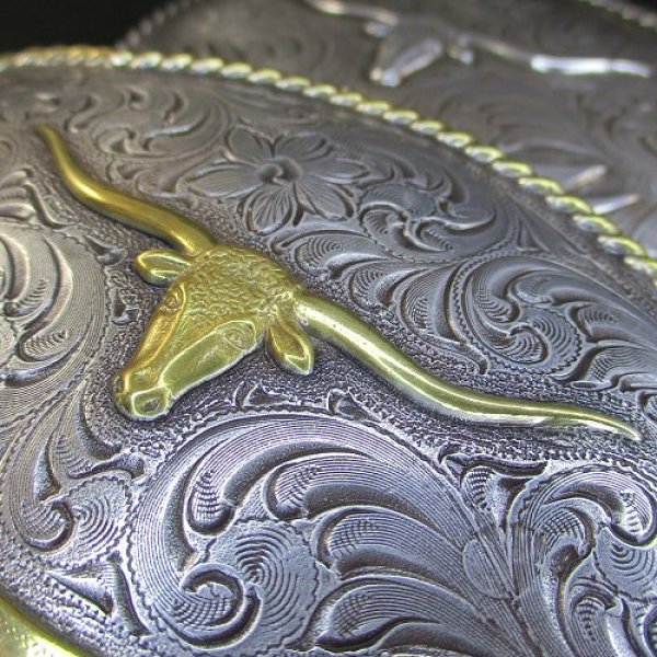 画像9: ロングホーンモチーフ トロフィーバックル (9)