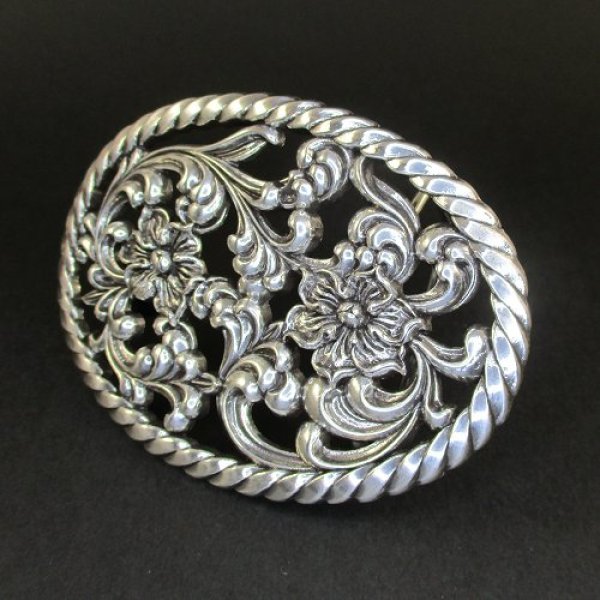 画像3: オーバル オープンワーク フラワー トロフィーバックル (3)