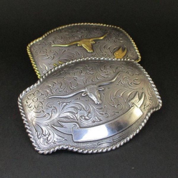 画像6: ロングホーンモチーフ トロフィーバックル (6)